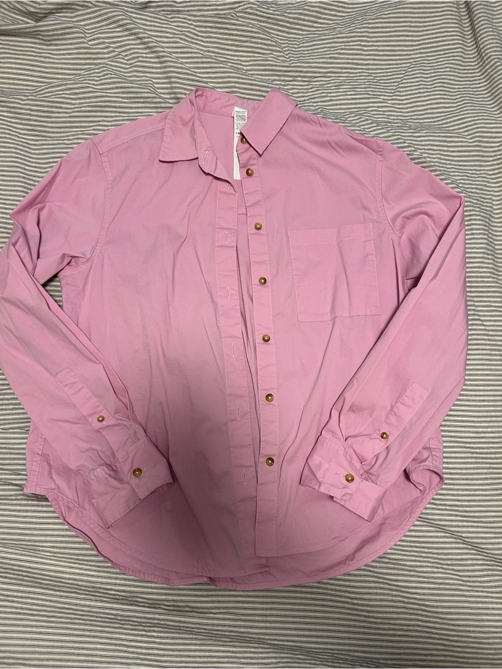 Relaxed-Fit Cotton-Blend Poplin Button-Down Shirt S